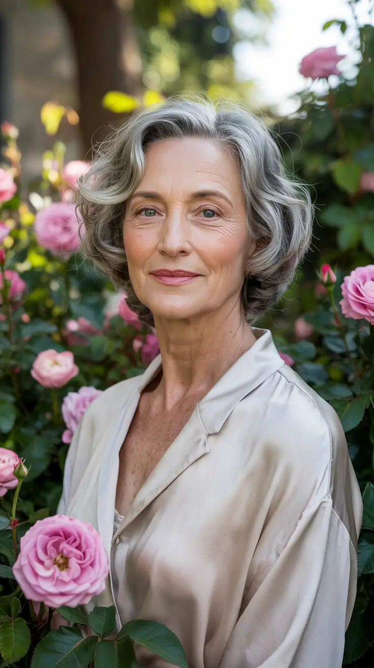 Haircuts for Women Over 60 - ideas 2026+Soft Sculpted Waves with Natural Gray