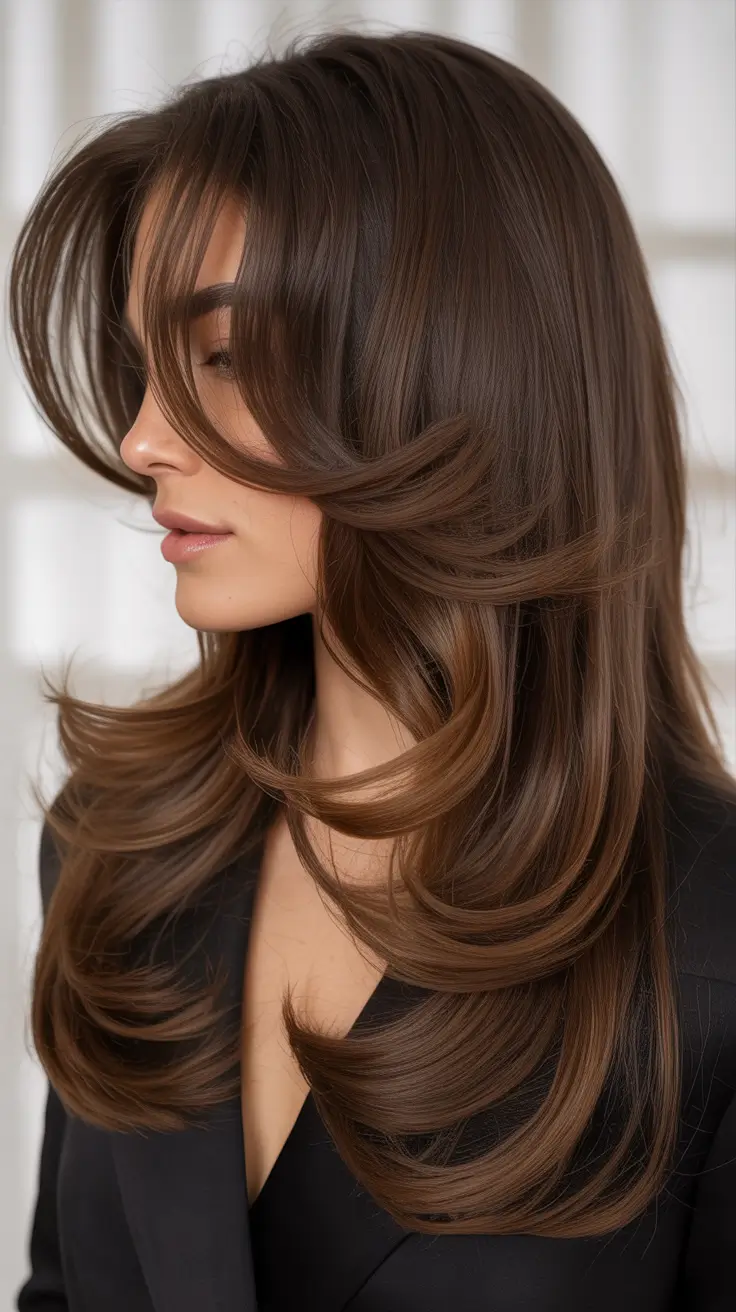 haircuts inspo - ideas 2026+Long Layers with Curtain Bangs Revival