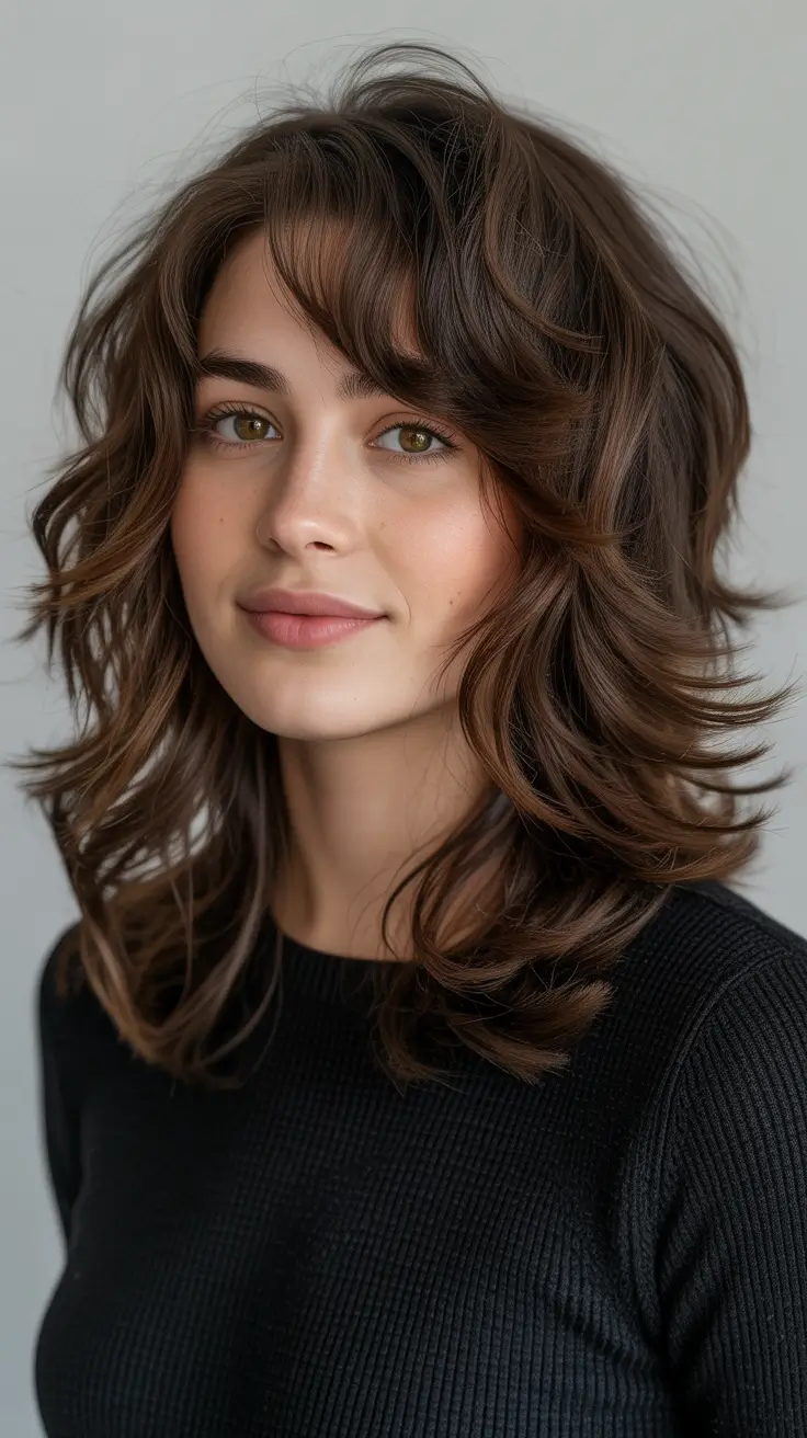 haircuts inspo - ideas 2026+Shaggy Midi Cut with Airy Fringe