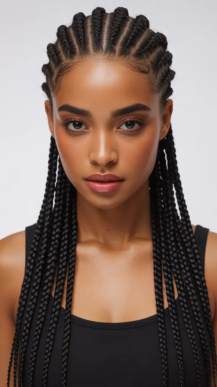 hairstyle black women 2026+Traditional Cornrows with a Natural Finish