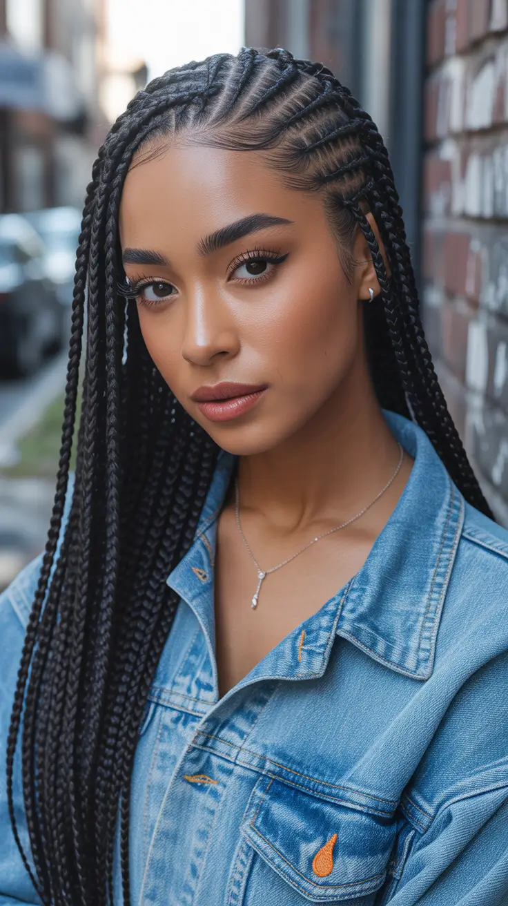 hairstyle for black women 2026+Urban Muse: Long Side-Parted Knotless Braids
