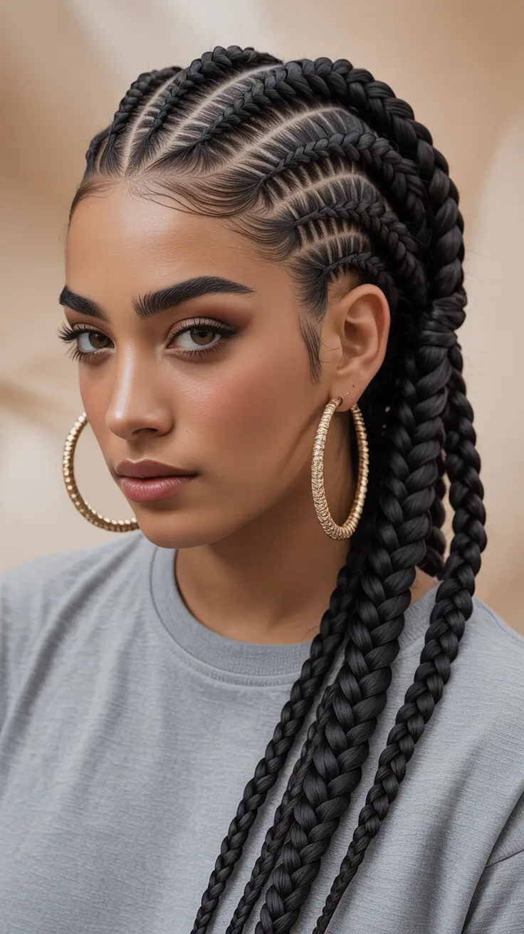 hairstyle for black women 2026+Chunky Feed-In Braids: Statement Style with Definition
