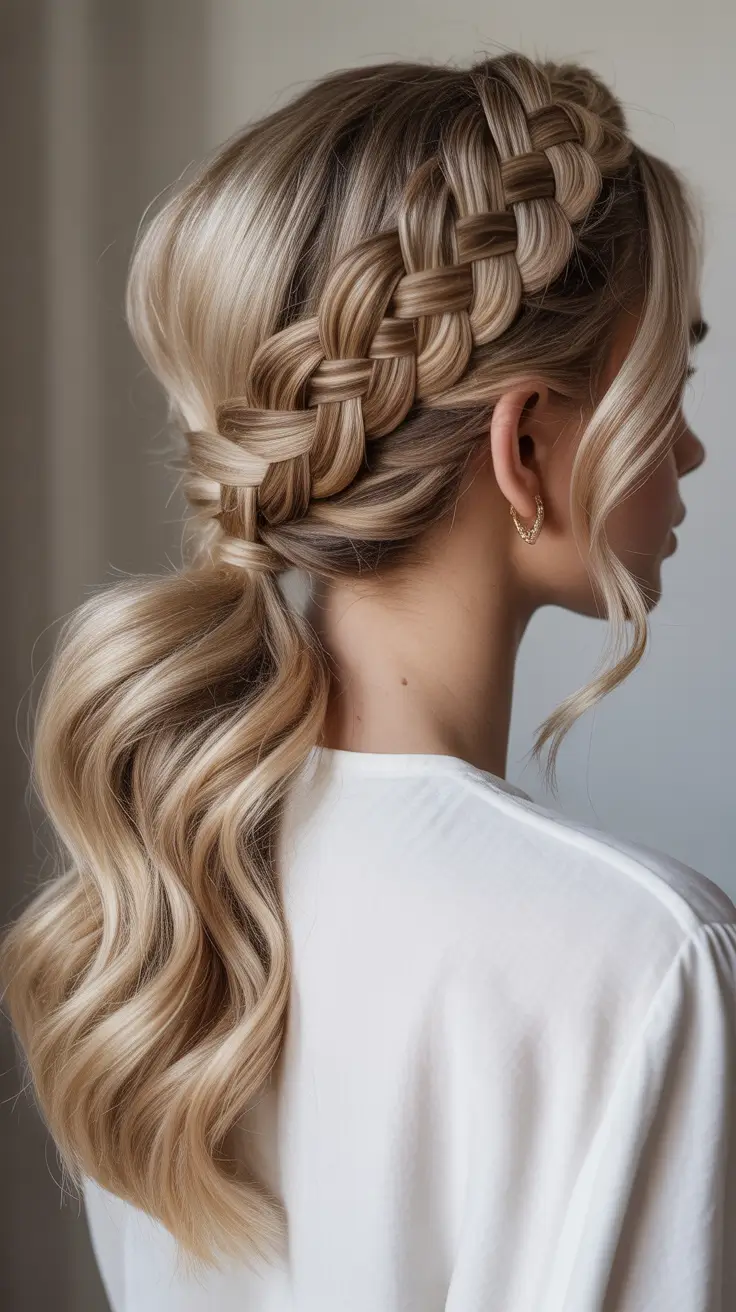 hairstyle for long hair 2026+Textured Dutch Braid Ponytail