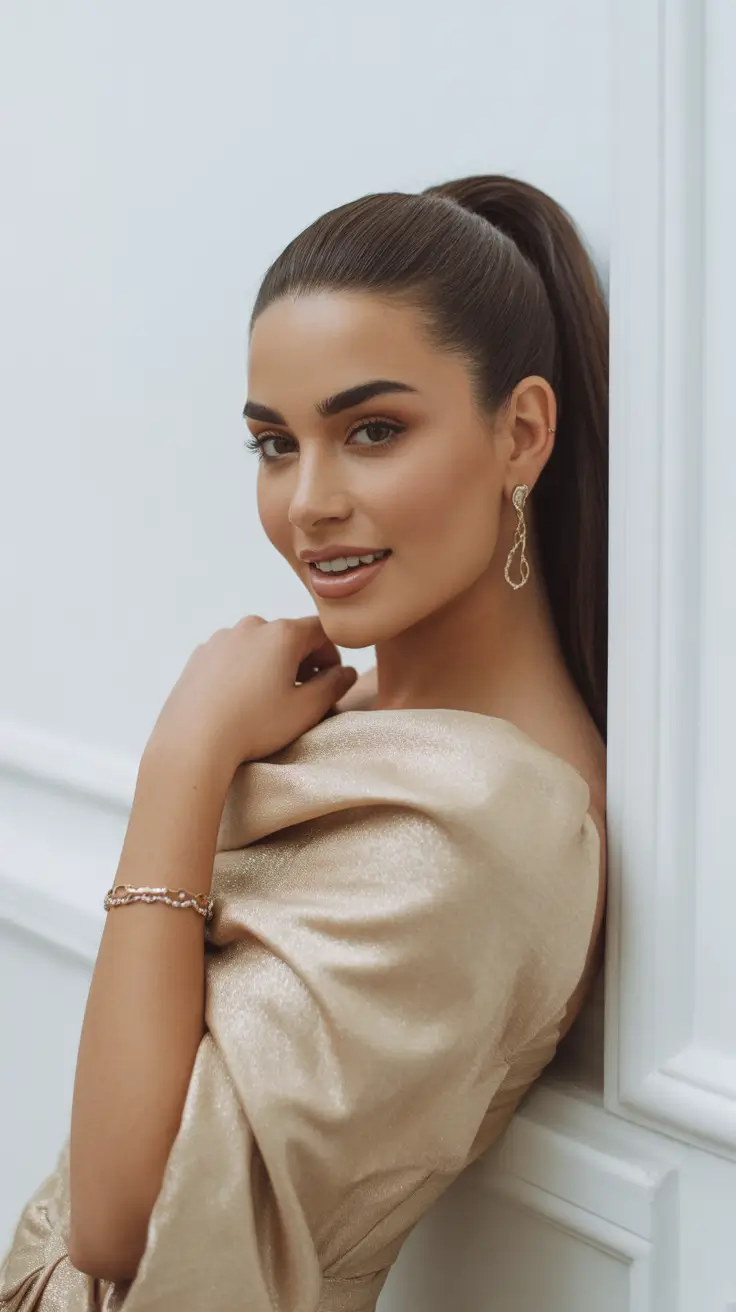 hairstyle for long hair 2026+Power Pony with Elevated Shine