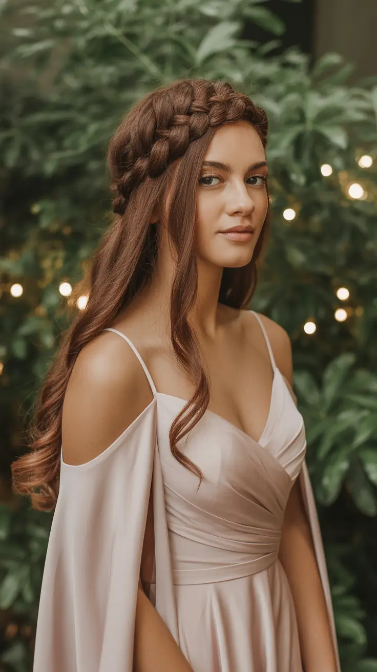 hairstyle for long hair 2026+Boho Halo Braid with Loose Waves
