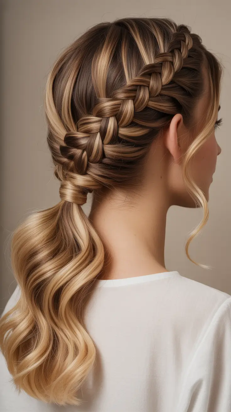 hairstyle for long hair 2026+Polished Dutch Braid Pony