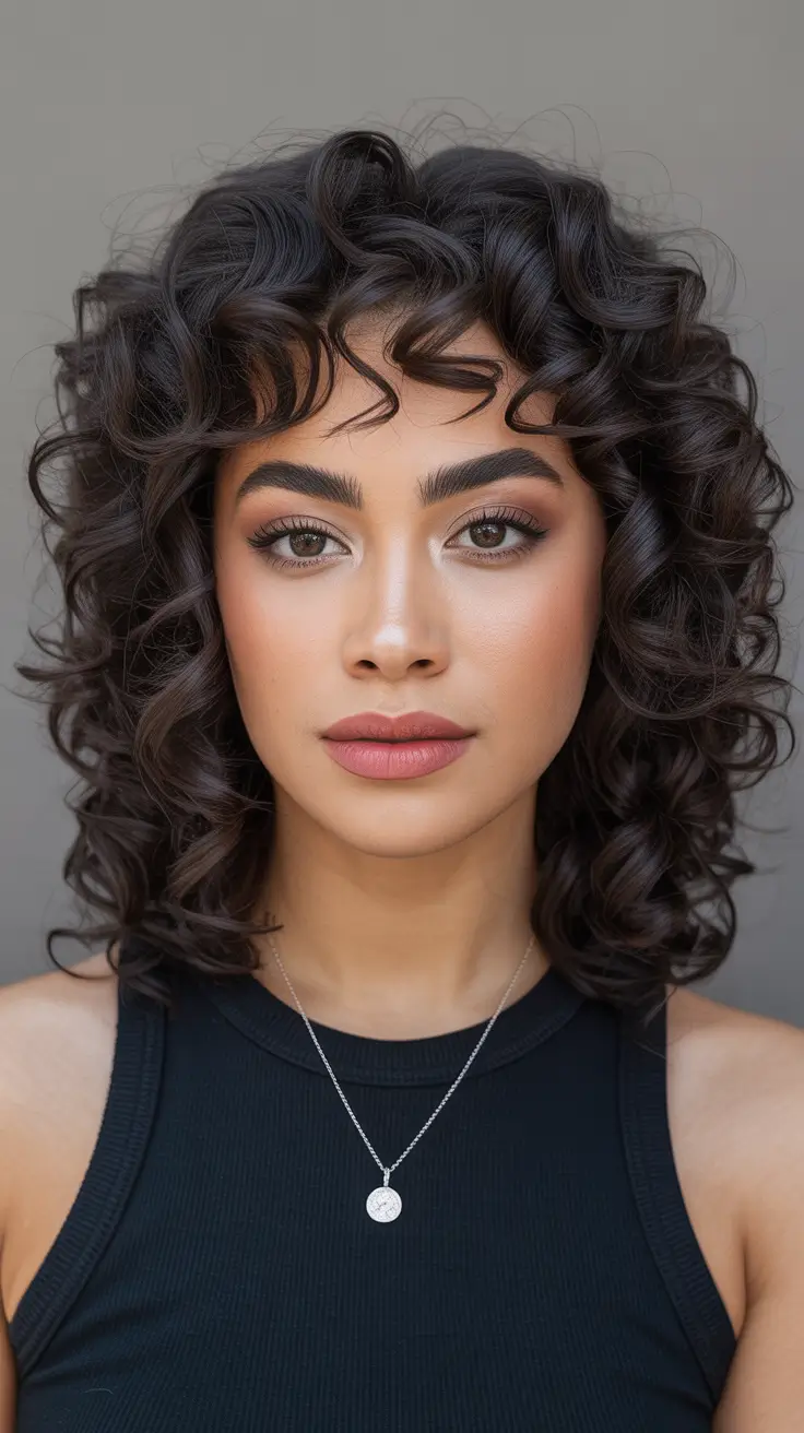 hairstyle for medium length hair 2026 Defined Ringlets and Modern Shag Vibes