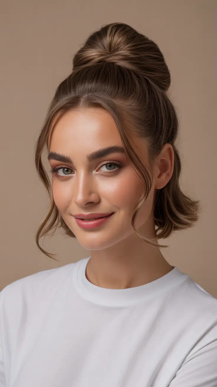 hairstyle for medium length hair 2026 The Upside-Down Bun with a Chic Twist