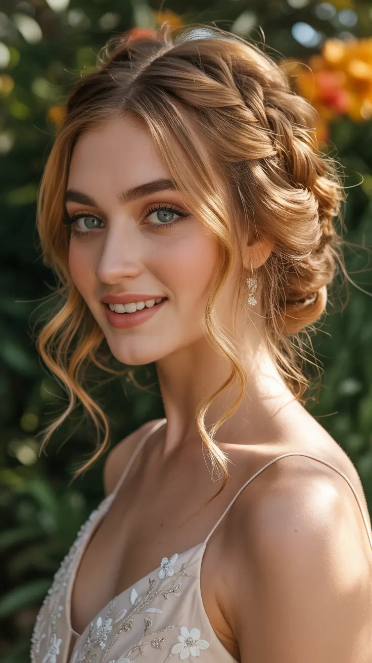Hairstyles Ideas 2026 Garden-Inspired Braided Bun