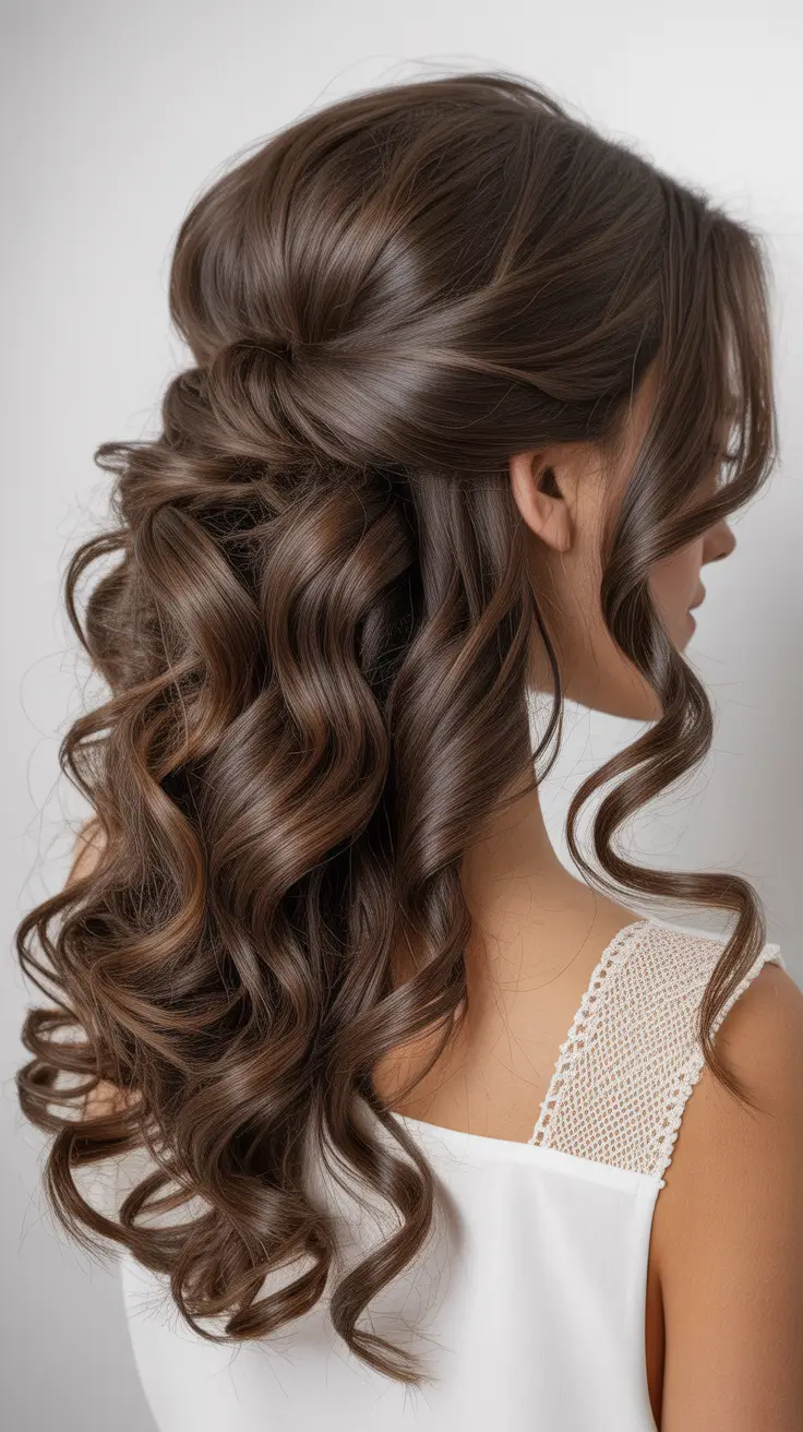 half up half down hairstyles 2026+Voluminous Curls and Crown Twist