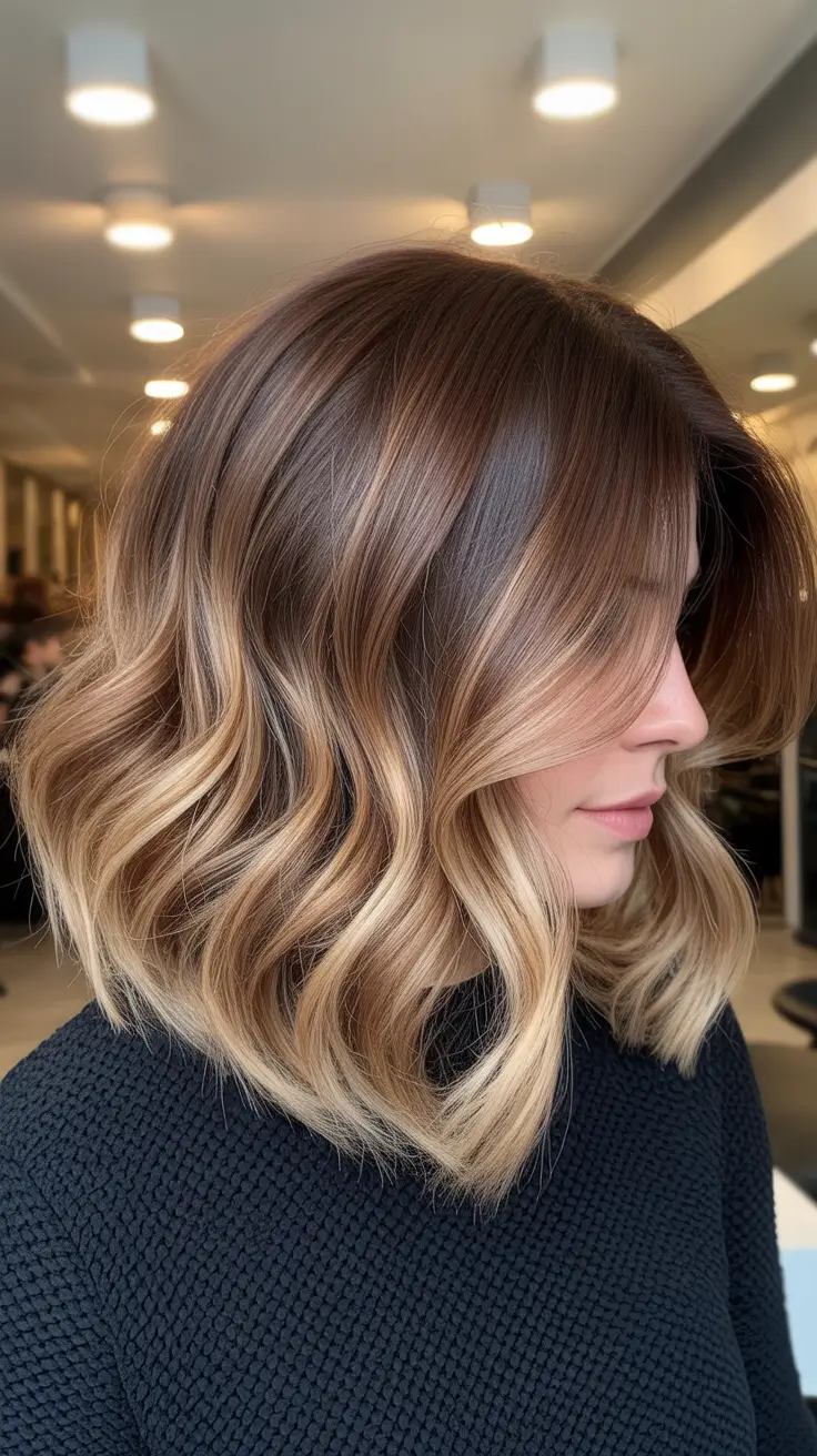 lob haircut ideas 2026 - Rooted Blonde Melt with Loose Curls