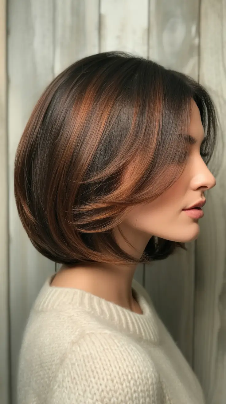 lob haircut ideas 2026 - Cinnamon Swirl Volume