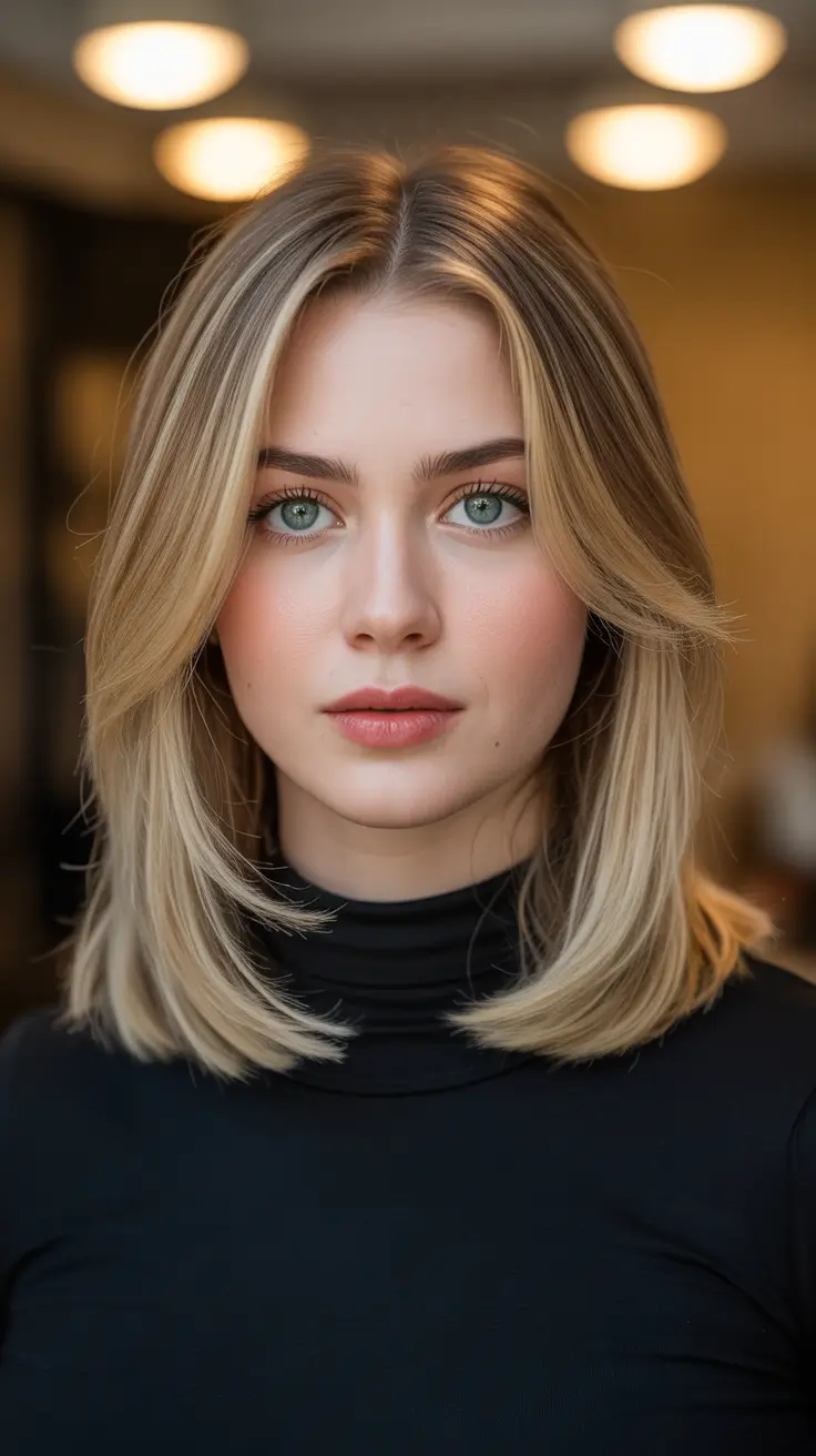 lob haircut ideas 2026 - Butter Blonde Feathered Lob