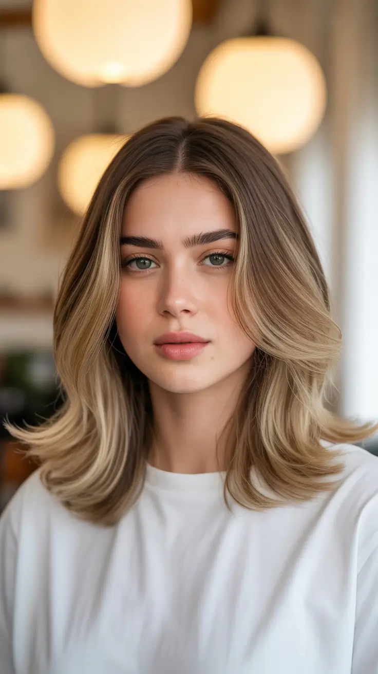 mid length haircut ideas 2026+Layered Luxe: The Soft Flick Blowout