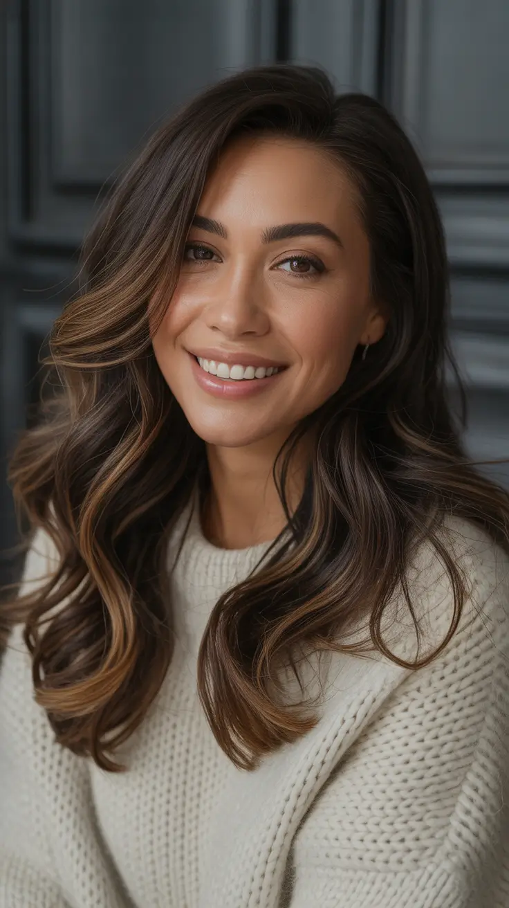 mid length haircut ideas 2026+Toffee Twist Waves with Soft Volume