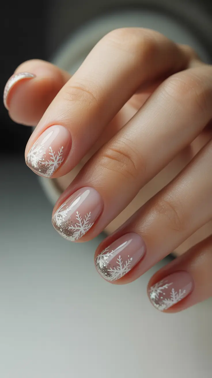 neutral nail designs 2026 Snowy Whisper with Soft French Detail