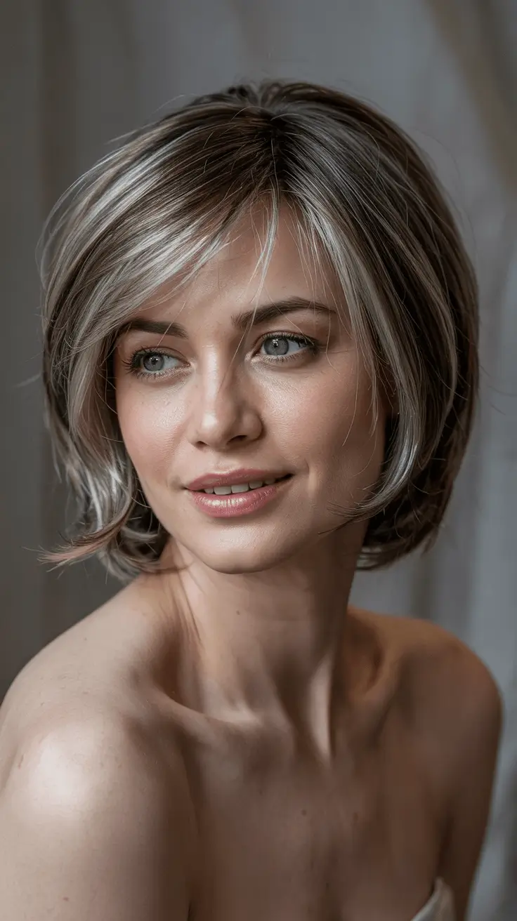 Short Haircuts 2026 Subtle Ash Blended Bob with Airy Movement