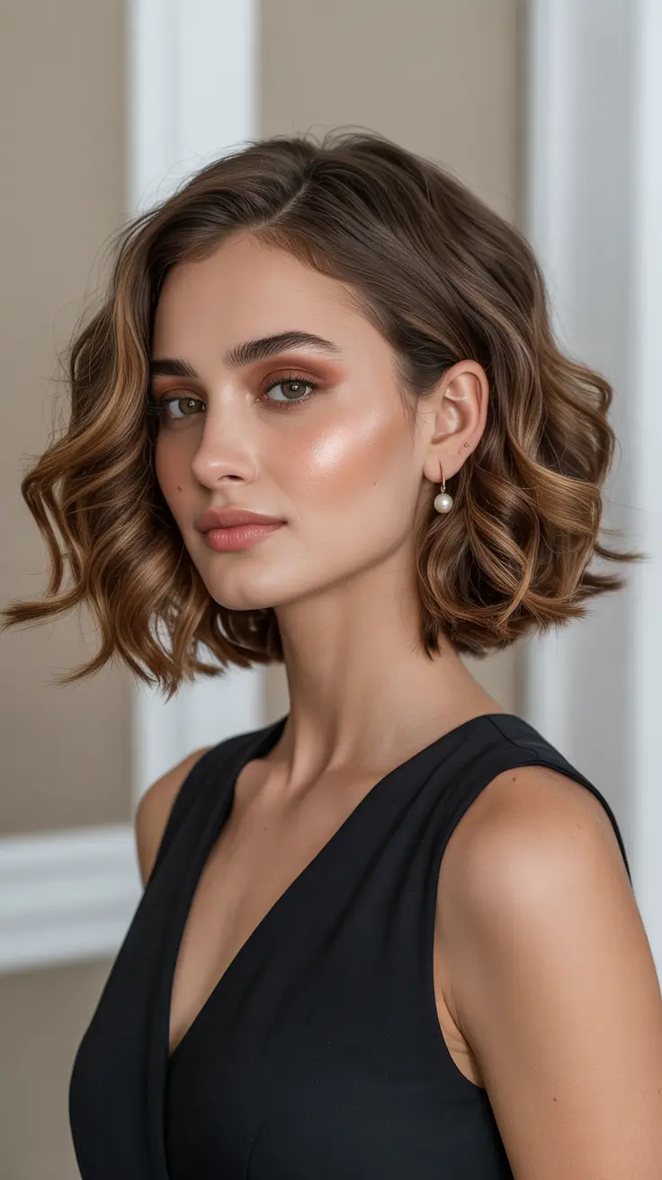 short hairstyles 2026 Textured Brunette Bob with Dimensional Shine
