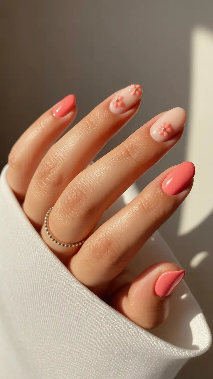 short nails 2026 Cherry Blossom Cheer