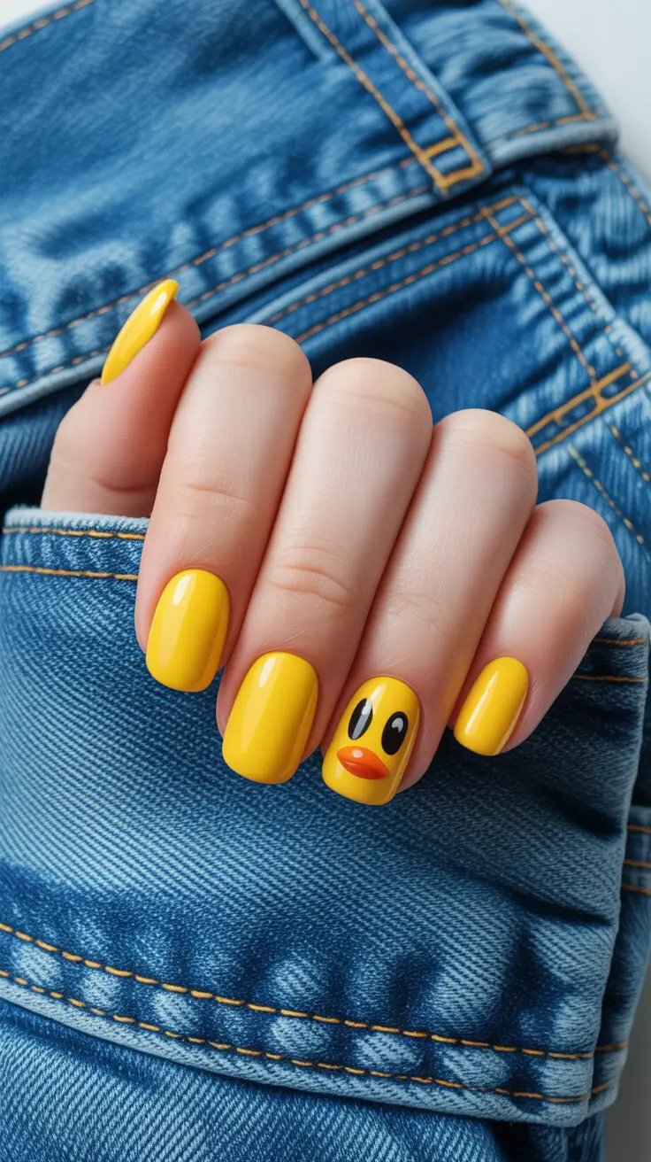 short nails 2026 Duckie Yellow Delight