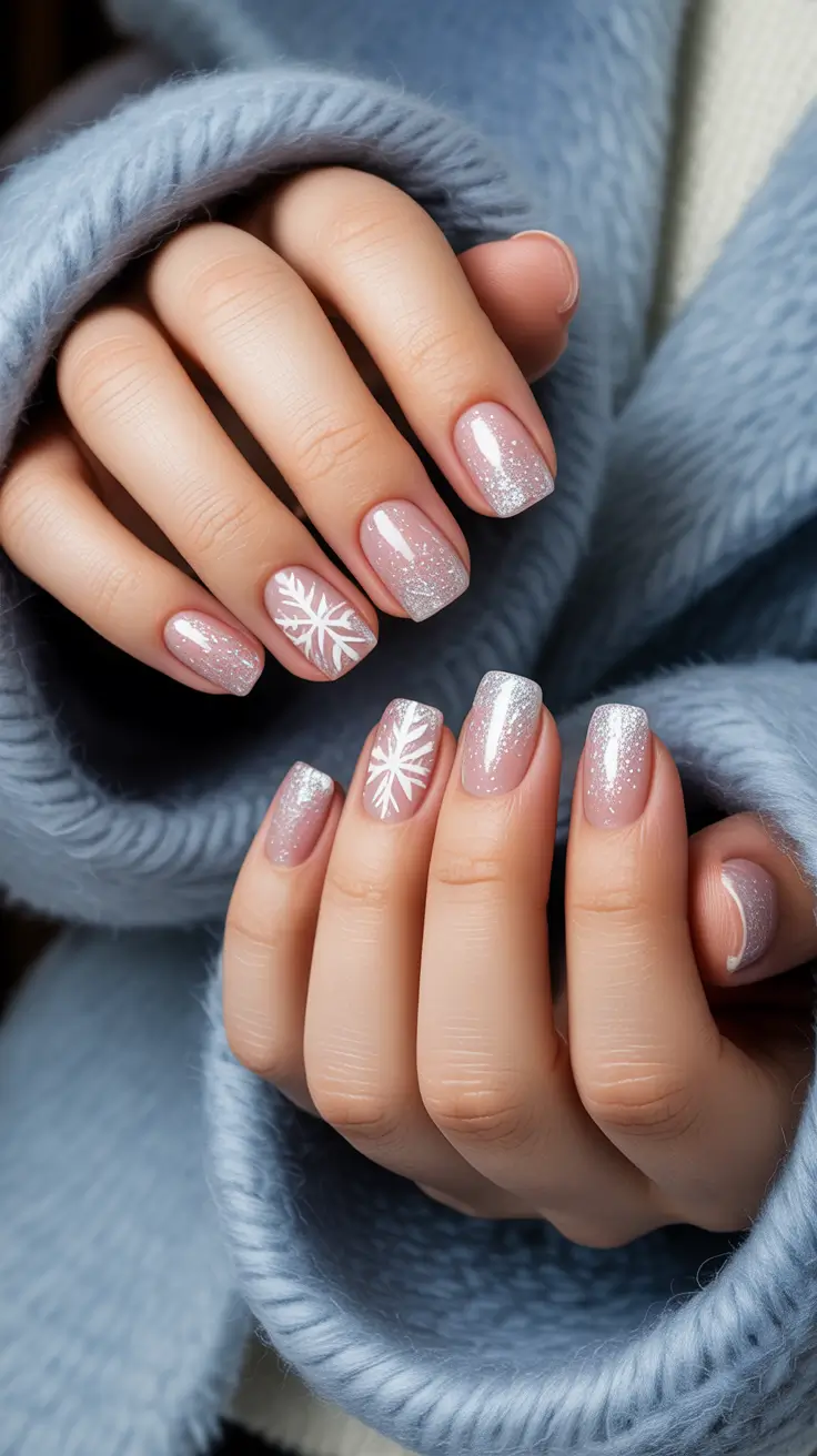 short nails 2026 Snow Queen Vibes