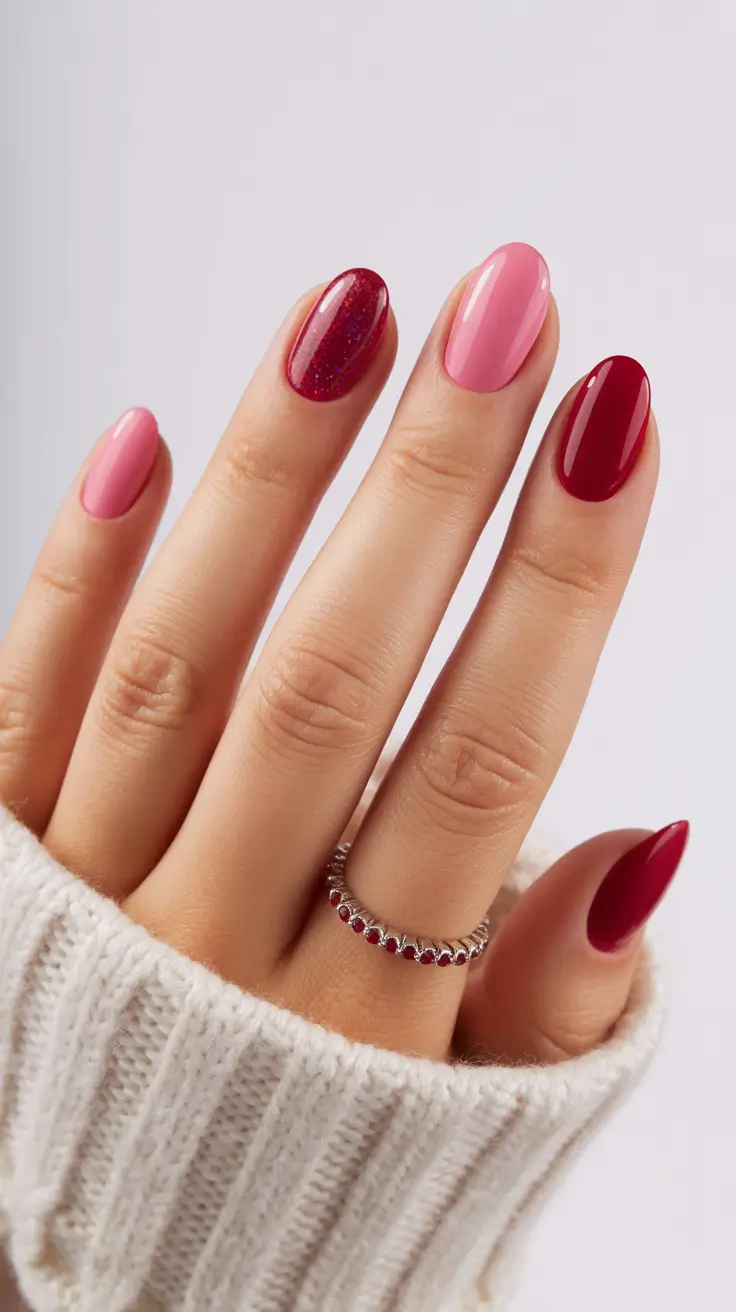 simple nail designs 2026 Valentine Gradient: From Sweet to Sultry