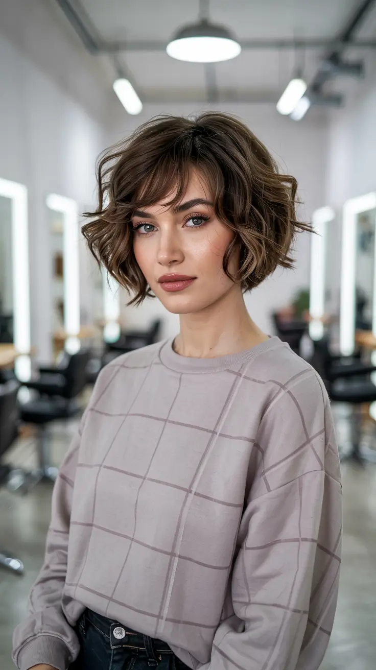 trendy Haircuts 2026+Curled Bob With Dimensional Highlights