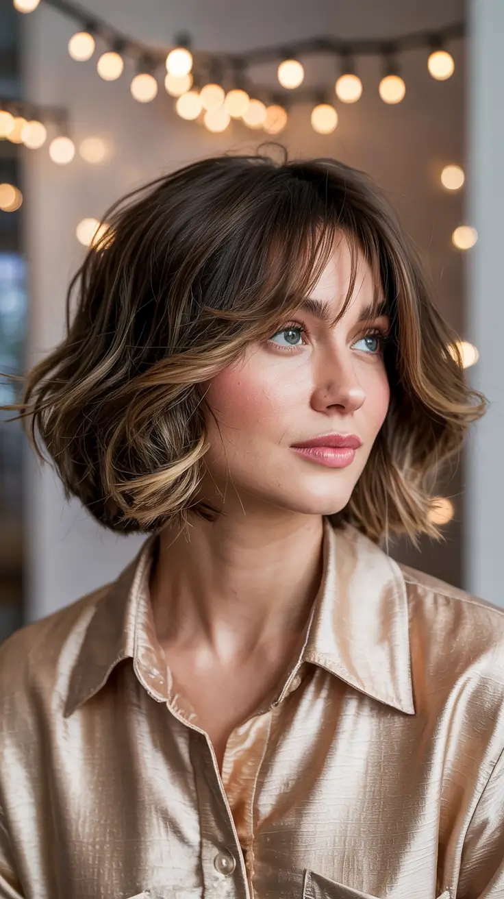 trendy Haircuts 2026+Fluffy French Bob With Curtain Bangs