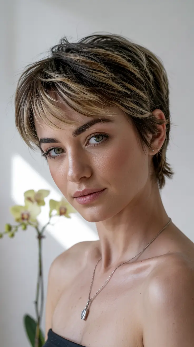 trendy Haircuts 2026+Short Crop With Blonde Ribbons