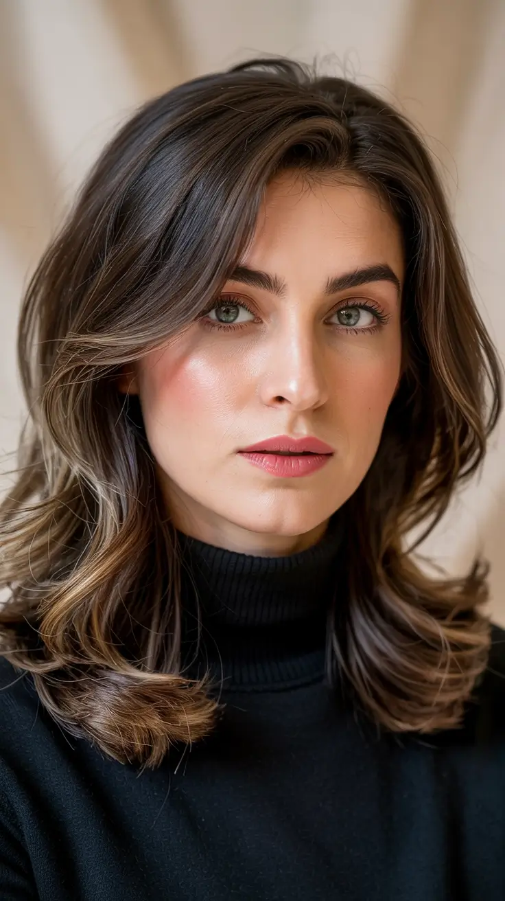 trendy Haircuts 2026+Mid-Length Blowout With Dimensional Balayage