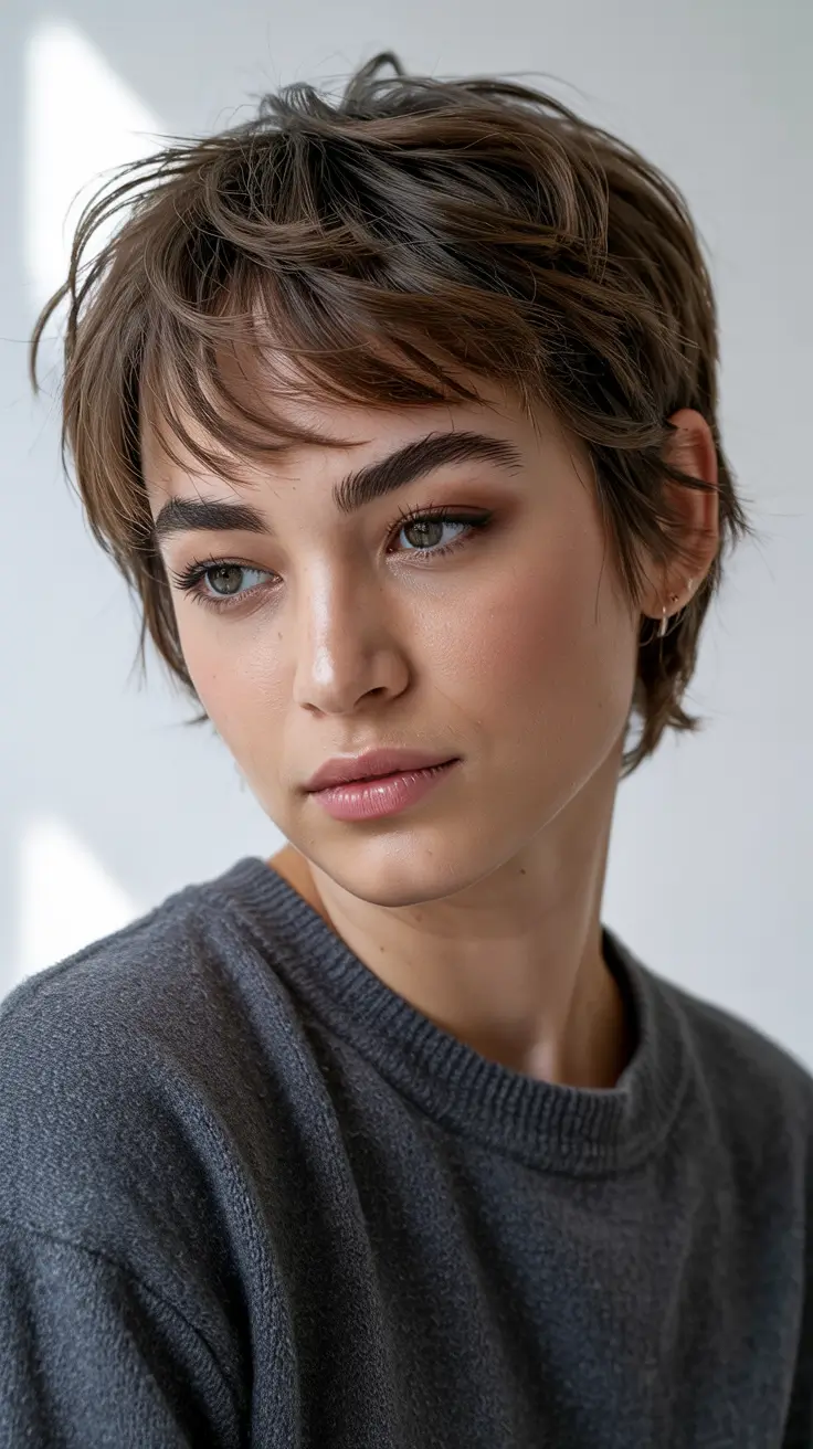 trendy Haircuts 2026+Wispy Modern Shag Pixie