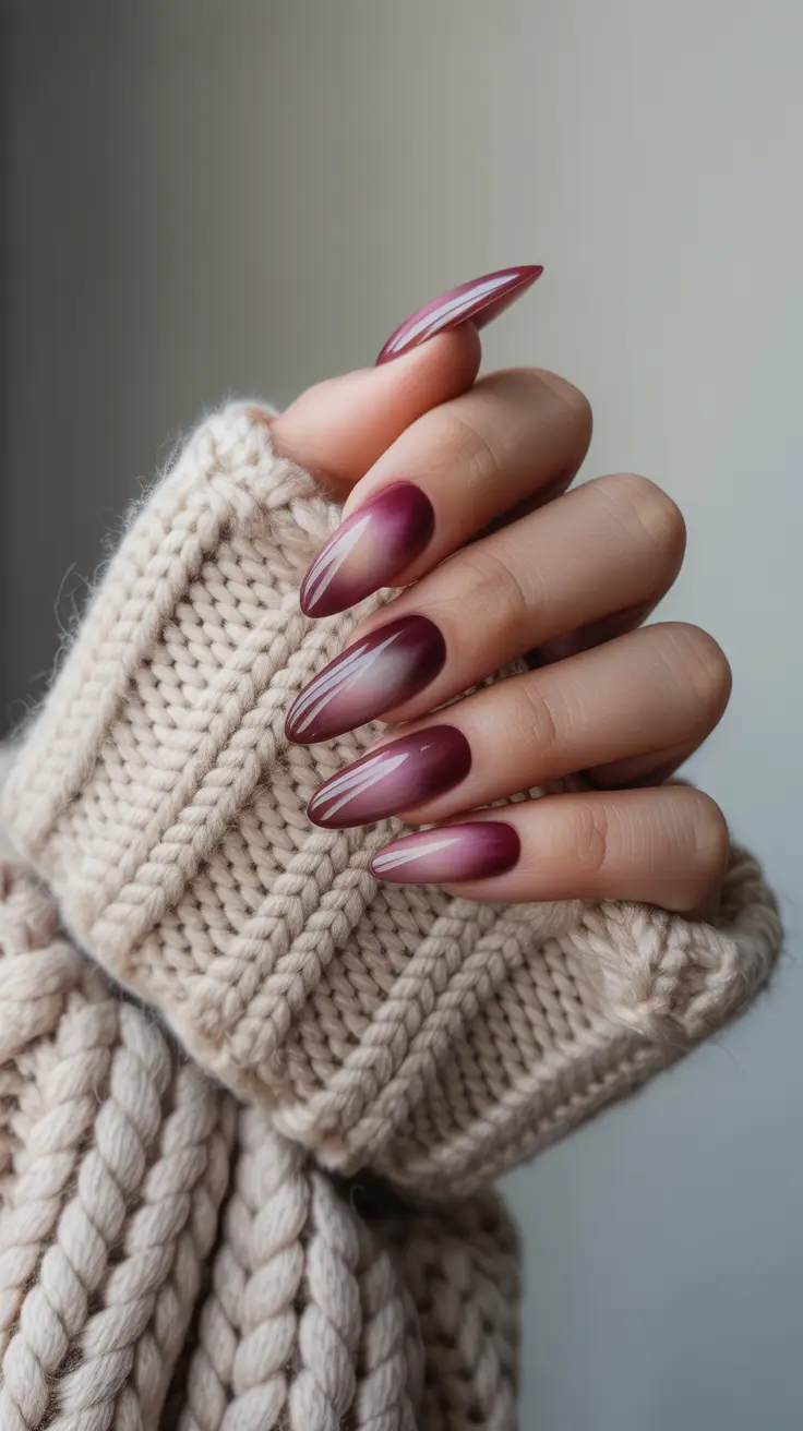aura nail designs 2026 Soft Berry Aura With Cozy Seasonal Warmth