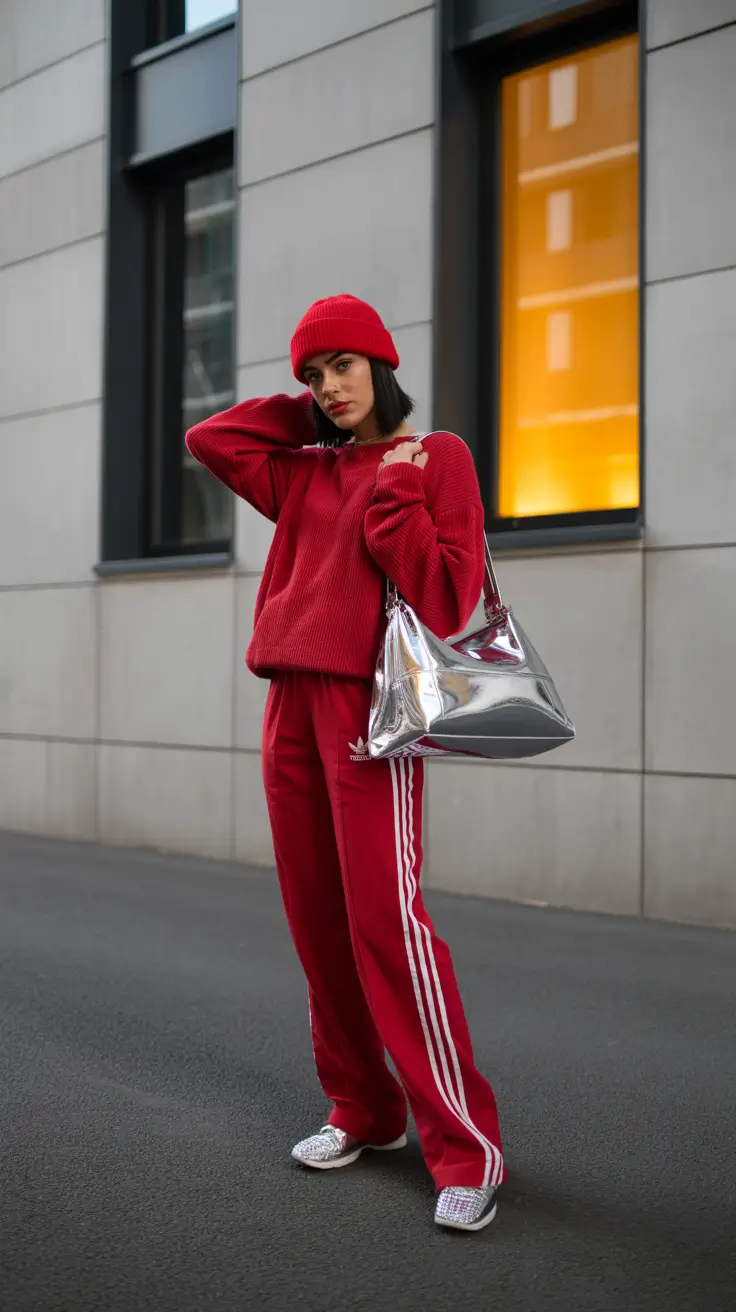 beautiful early spring outfits 2026 sporty monochrome red