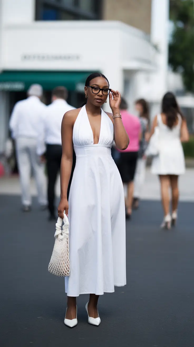 beautiful spring outfits black women 2026 Pure White with a Soft Feminine Flow