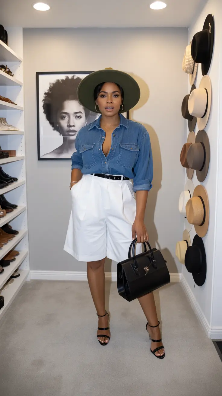 beautiful spring outfits black women 2026 Denim and White Done the Grown Way