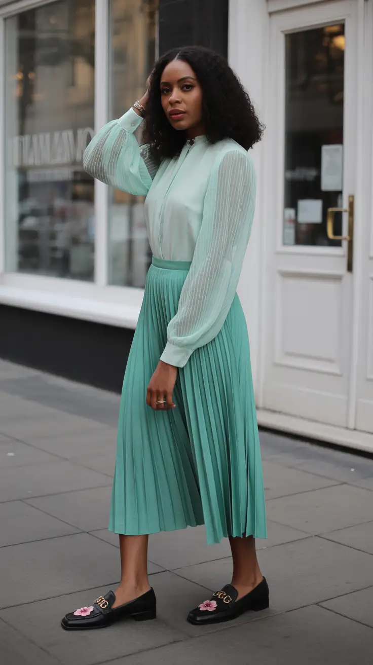 beautiful spring outfits black women 2026 Pastel Structure with Everyday Ease