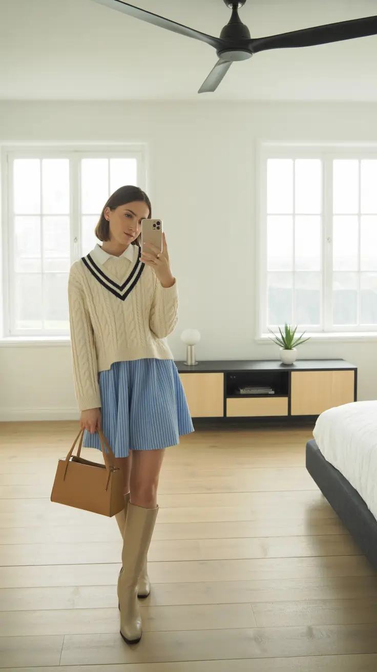 beautiful spring skirt outfits 2026 Preppy Lines With a Fresh Perspective