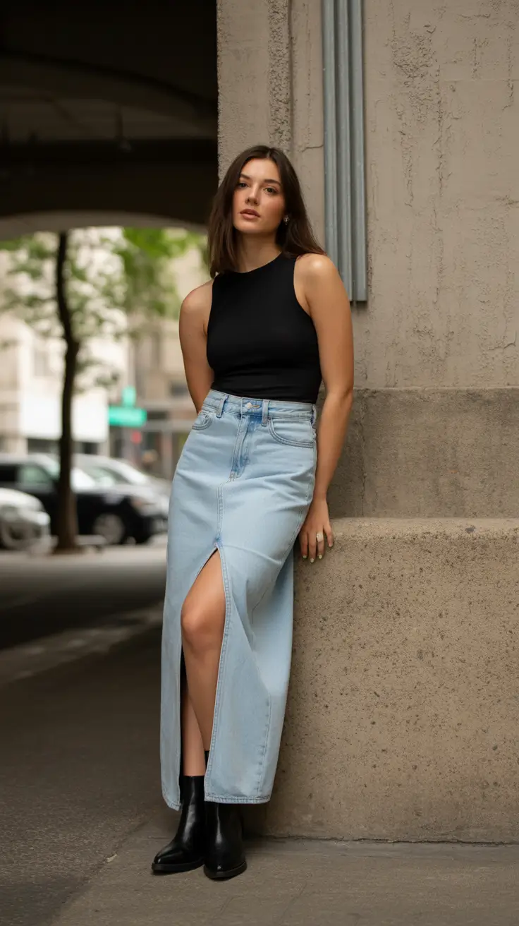 beautiful spring skirt outfits 2026 Denim Lengths With Quiet Strength