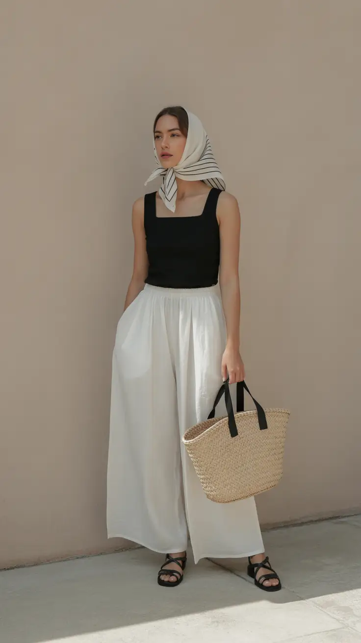 bohemian spring vacation outfits 2026 Soft Contrast and Feminine Ease in Motion