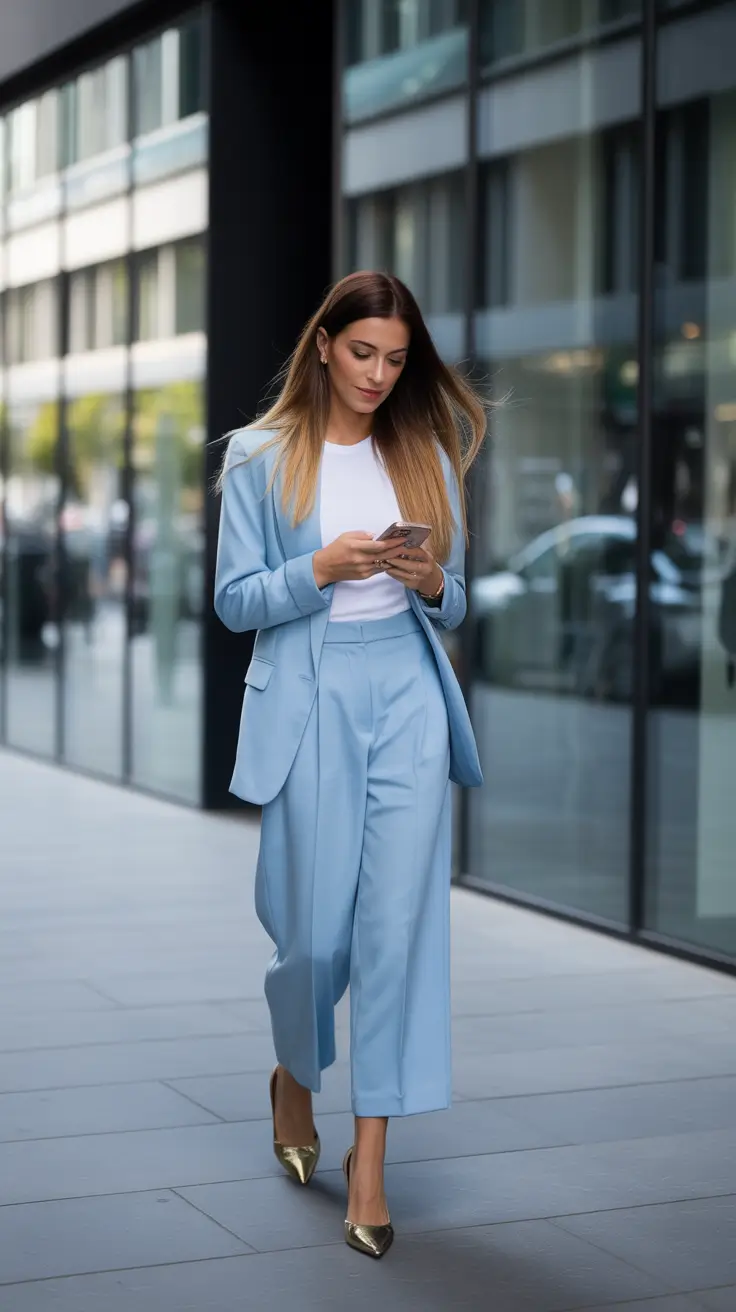 business casual spring office outfits 2026 Tailored Pastels With a Confident Edge