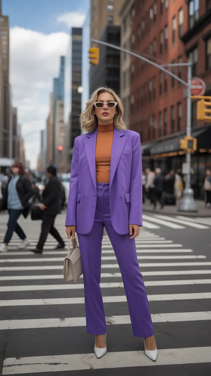business casual spring office outfits 2026 Bold Color Suits With a Confident Spring Attitude
