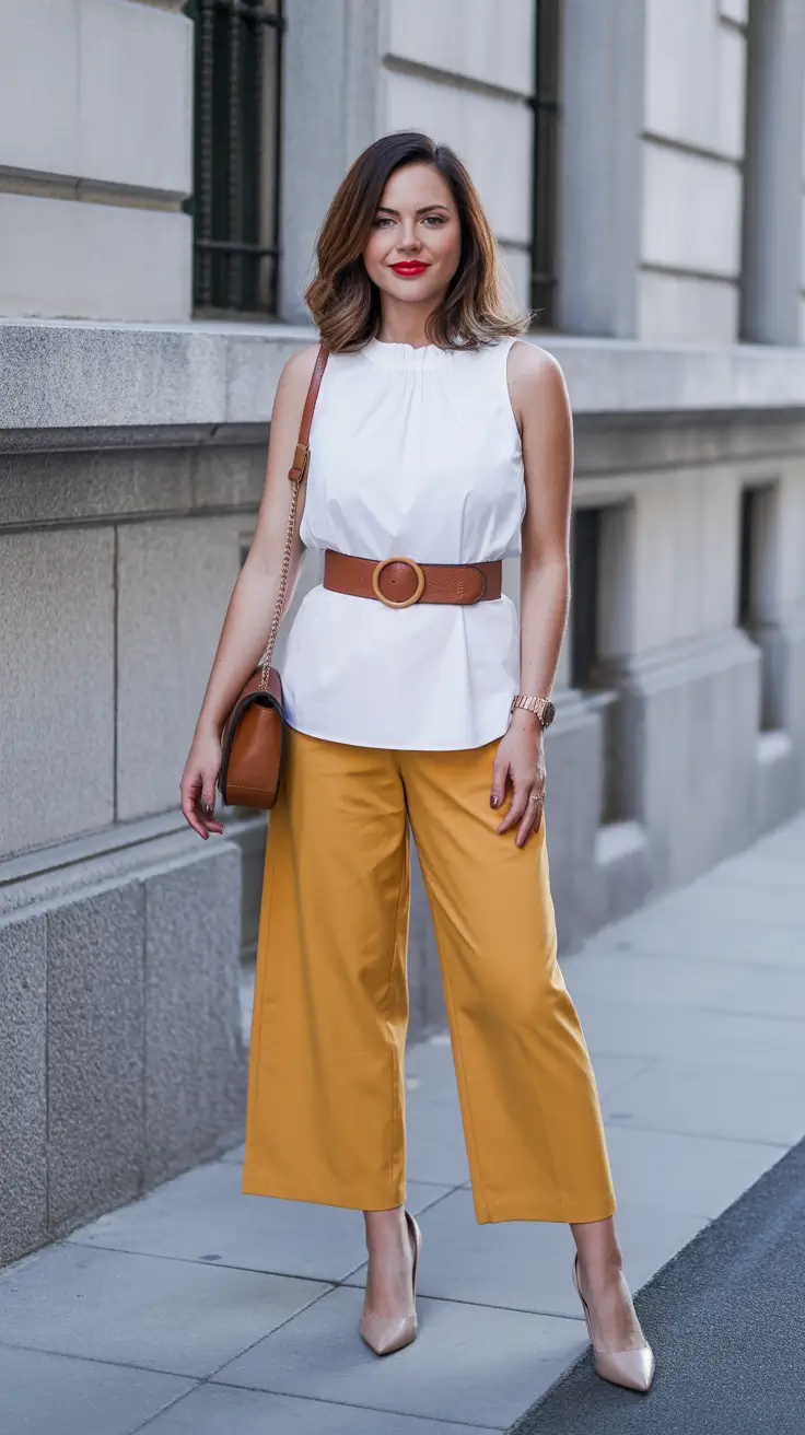 business casual spring outfits for 2026+Warm Citrus and Classic Structure