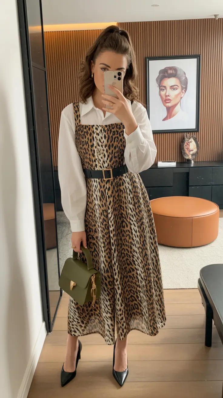 business spring work outfits 2026+Fierce but Feminine in Leopard Layers