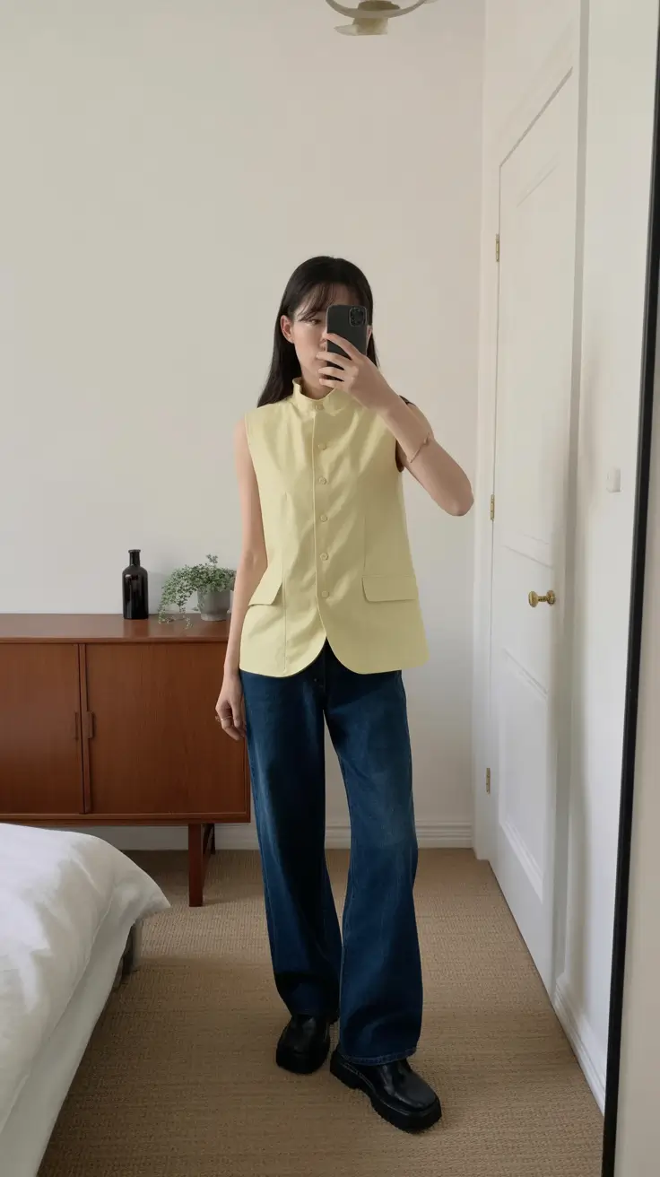 business spring work outfits 2026+Sleeveless Sharpness, Soft Rebellion