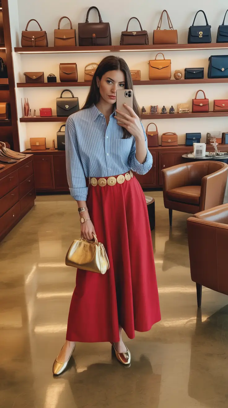 casual spring outfits for weekends 2026 Weekend Elegance With a Statement Skirt