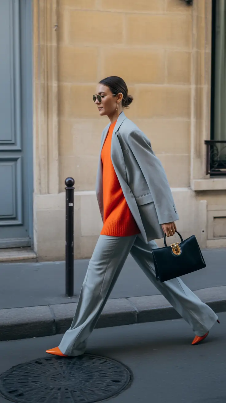 casual spring workwear 2026 Soft tailoring with a jolt of color