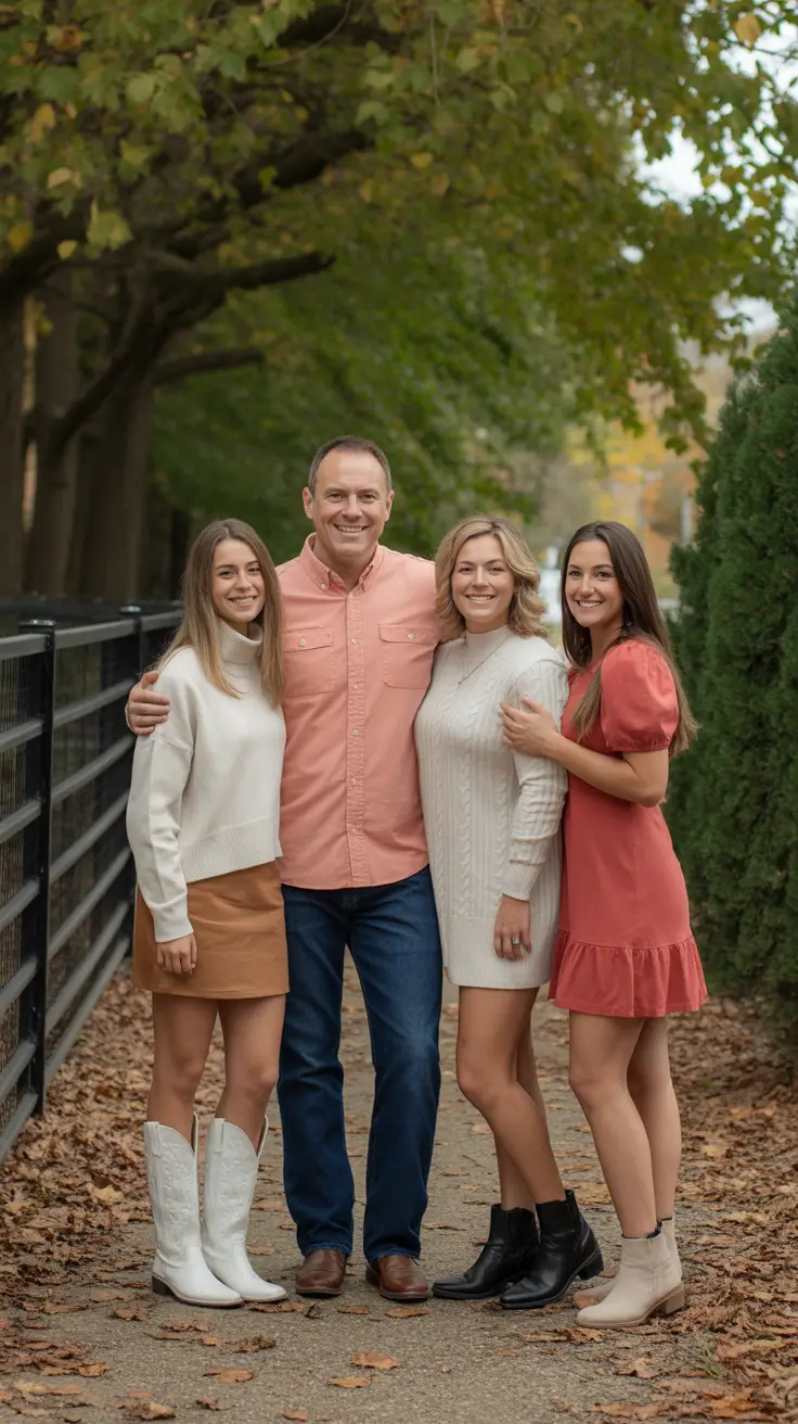 classy spring family pictures outfits for 2026 Warm Pastels and Soft Structure for a Transitional Spring