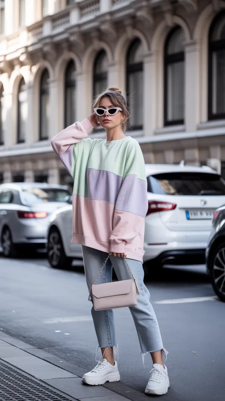 comfy spring transition outfits 2026 choices Casual Pastels for City Wandering