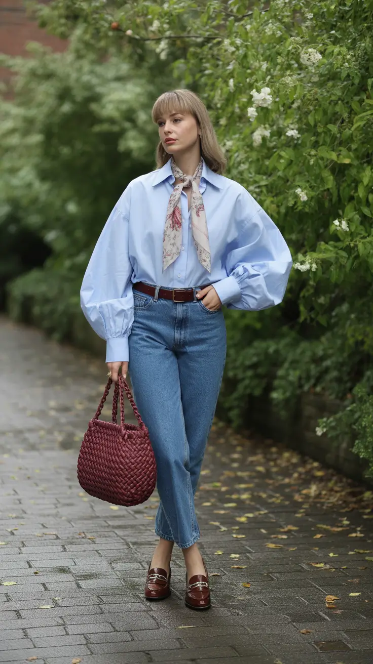 comfy spring transition outfits 2026 choices Classic Denim With Soft Romantic Details