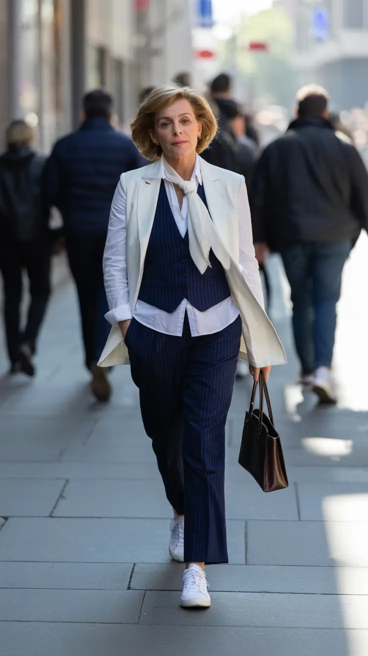 cozy spring outfits for women over 50 2026 Modern Suiting With Relaxed Energy